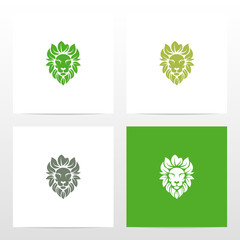 Lion With Leaves Mane Logo Design © recehan