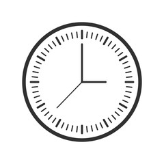 Clock image on white background - Vector illustration