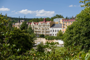 Center of the spa town Marianske Lazne (Marienbad) - great famous Bohemian spa town in the west part of the Czech Republic (region Karlovy Vary)
