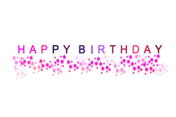 Colorful happy birthday text on white background. 
