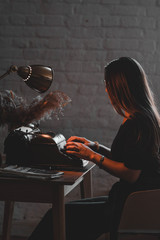  girl is typing