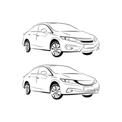 car contour model in vector