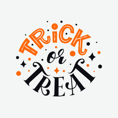 Happy Halloween vector typography illustration for greeting card, invitation, banner, poster, pack, sticker. Autumn design elements, handwritten lettering. EPS 10.