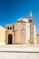 Fototapeta na wymiar Croatia, city of Zadar, Saint Donatus church from 9th century on the old Roman forum ruins