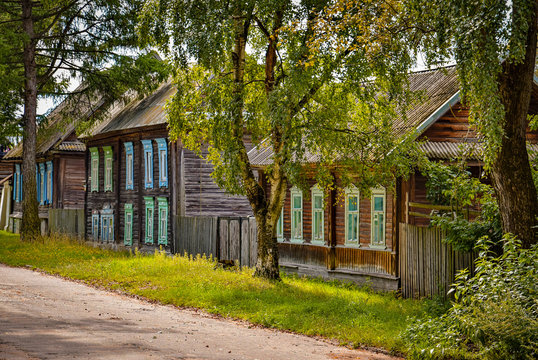 Old wooden houses in Ostashkov