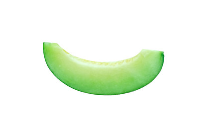 fresh slice melon or honeydew fruit isolated on white background with clipping path