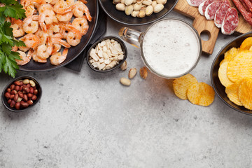Draft beer and snacks