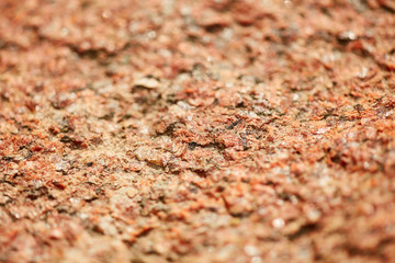 red granite fracture texture closeup
