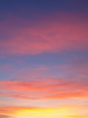 Naklejka na ściany i meble Beautiful abstract nature sunset or sky as background. Abstract pastel soft colorful smooth blurred textured background off focus toned. Beautiful sunset sky as backdrop. Ronamtic rainbow sunrise
