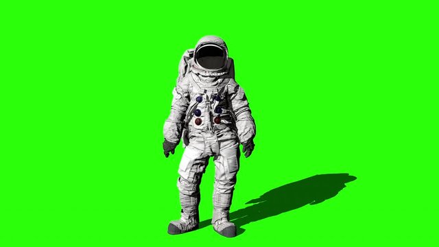 Astronaut on the Green Screen doing Yo.