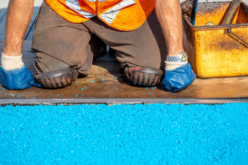 Working in knee pads protector outdoors