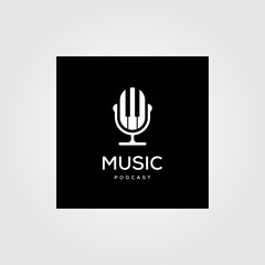 music podcast radio logo icon vector illustration design