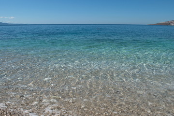 Fototapeta na wymiar Clear water of the Ionian sea, Saranda, Albania