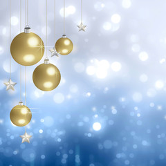 Fototapeta na wymiar Christmas background with balls and snowflakes