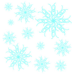 Snowflakes pattern. Winter printable vector for web background, fabric, banner. Abstract texture.