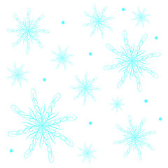 Fototapeta premium Snowflakes pattern. Winter printable vector for web background, fabric, banner. Abstract texture.