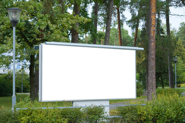 daybill with empty white blank place in city park mock-up