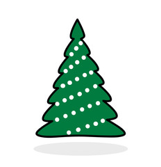 Christmas tree of flat design. Can be used for printed materials - leaflets, posters, business cards or for web.