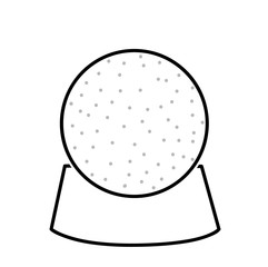 Christmas snow globe. Glass snow globe. Icon for greeting card on Christmas and New Year. Vector illustration for logo, graphic and web design, poster, banner.