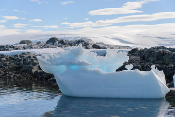 Antarctic landscape with iceberg