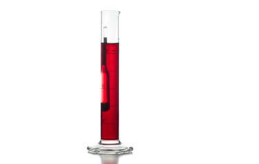 Measurement of alcohol and sugar in a red grape must with an analog winemaking hydrometer.