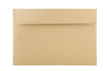 Brown paper envelope isolated on white background