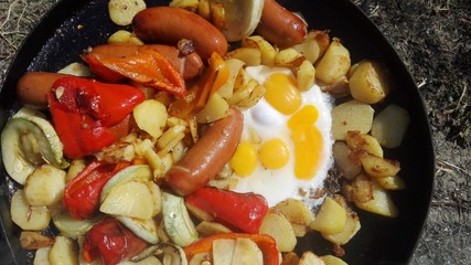 vegetables in a pan