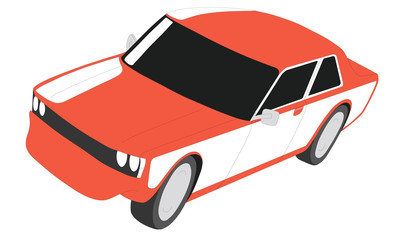 Classic japanese car red realistic vector illustration isolated