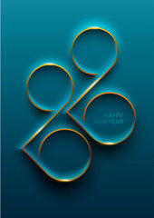 New year 2020. Greeting card design.	