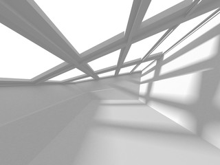 Fototapeta premium Futuristic White Architecture Design Background