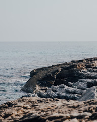 Rocky coast next to a Mediterranean sea