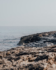 Rocky coast next to a Mediterranean sea