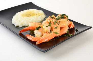 Shrimp Scampi with Garlic Grits