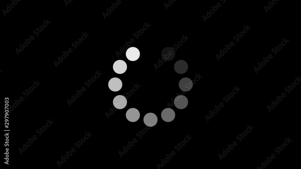 Poster loading animation. loading circle icon on black background