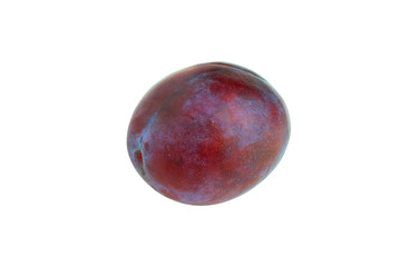 natural ripe plum form garden isolated on a white background.