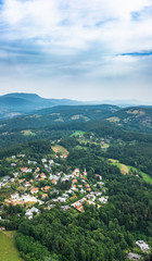 Fototapeta na wymiar Aerial view of small town Maria Grün near Graz, Austria