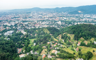 Obraz premium City Graz aerial view with district Andritz in Styria, Austria