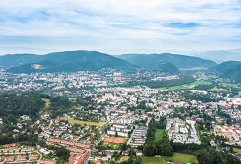 City Graz aerial view with district Andritz in Styria, Austria