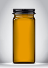 Glass Jar Mockup on Background. 