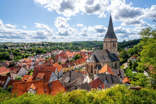 Ausblick &uuml;ber die Stadt Warburg, Hessen, Deutschland 