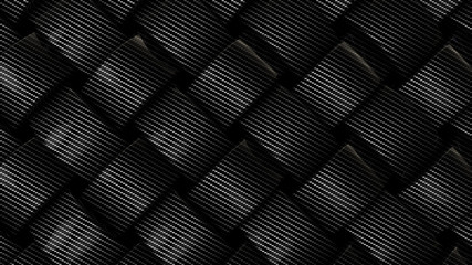 Carbon fiber mesh background, 3d render illustration.