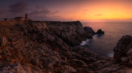 Punta Nati lighthouse area at west coast from Menorca Island, Spain.