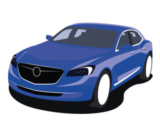 Obraz na płótnie Canvas Sedan vector blue vector illustration isolated