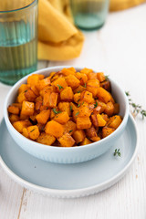 Sweet Potato Cooked and Served with Fresh Herbs