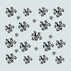 Snowflakes. Winter design background, Illustration.