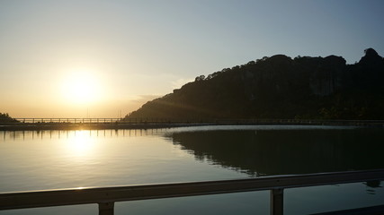 Beautiful scenery in the Jogjakarta reservoir