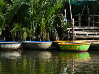 bamboo baot on river 