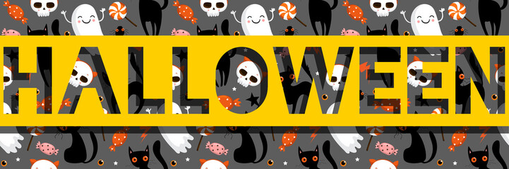 Happy Halloween sale banner or party invitation background.Vector illustration EPS 10
