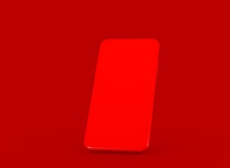 New smartphone with blank screen isolated Flat 3d