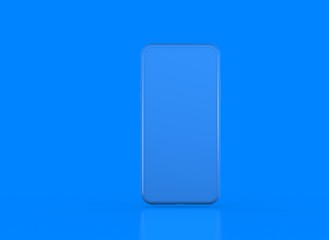 New smartphone with blank screen isolated Flat 3d